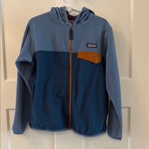 Patagonia Kids Blue and Gray Fleece Hoodie